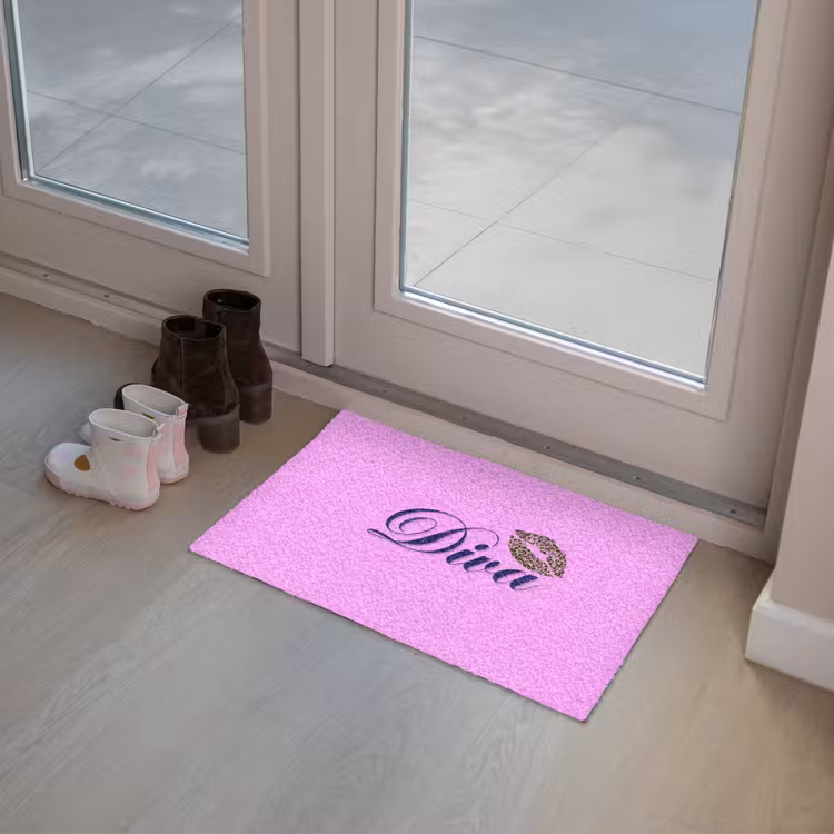 Diva - Lip - Panterprint - Roze Deurmat klein -sfeer3
