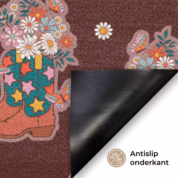 Donker - Cowboy - Laars - Patroon Deurmat klein 898 -antislip_NL