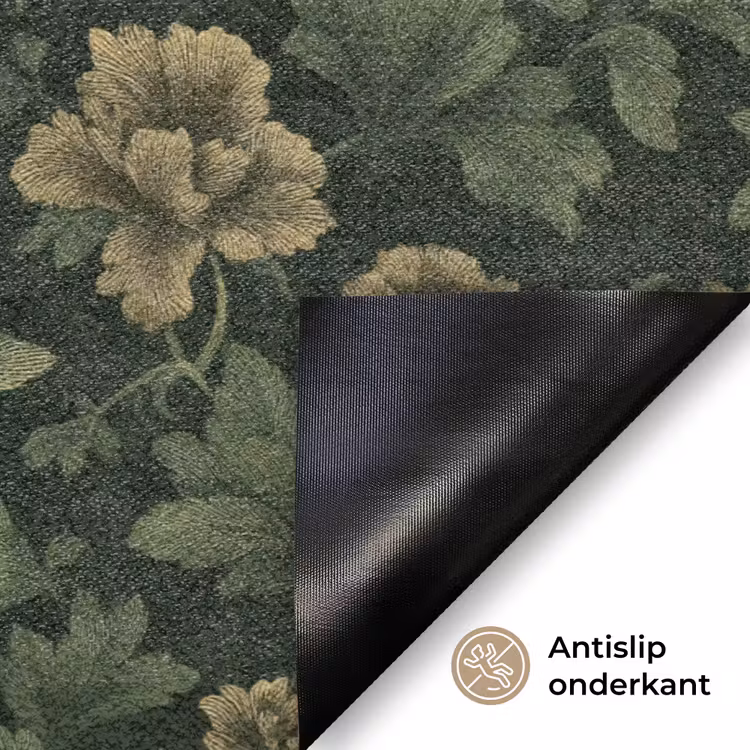 Donker - Groen - Goud - Botanisch Deurmat klein 898 -antislip_NL