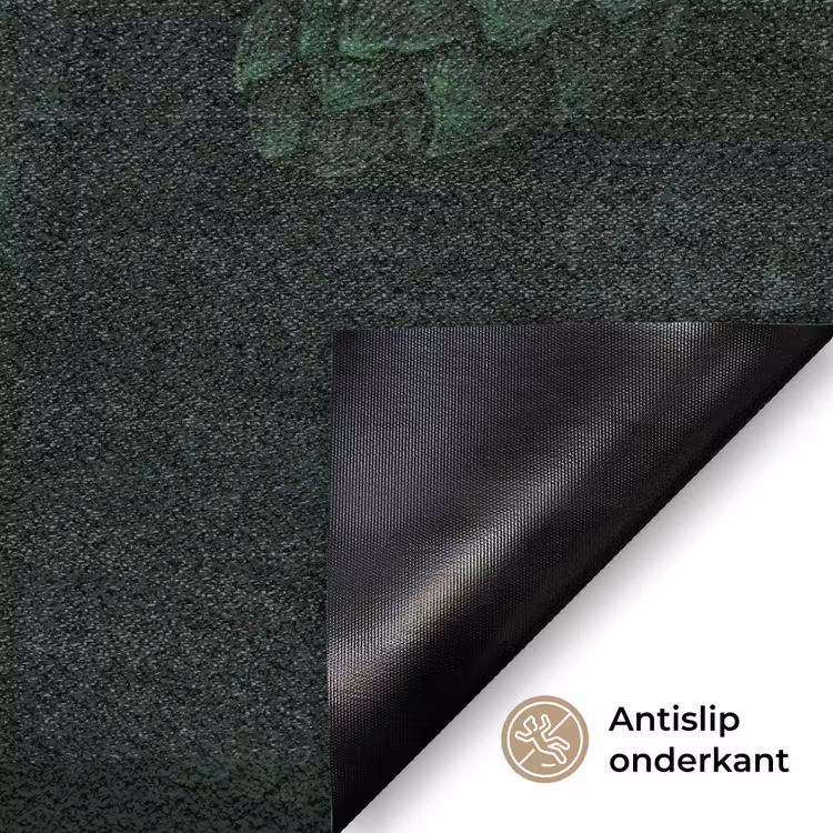 Donker - Groen - Hopbellen - Botanisch - Illustratie Deurmat klein 898 -antislip_NL