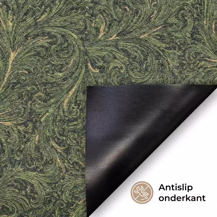 Donker - Groen - Krullend - Botanisch Deurmat klein 898 -antislip_NL