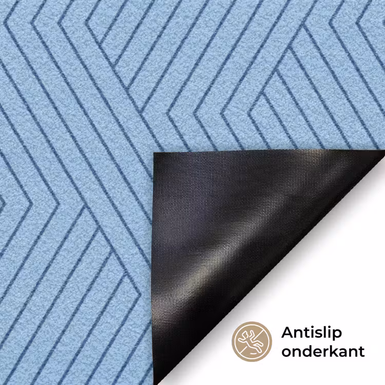 Donkerblauw - Patroon - Lijnen Deurmat klein 898 -antislip_NL