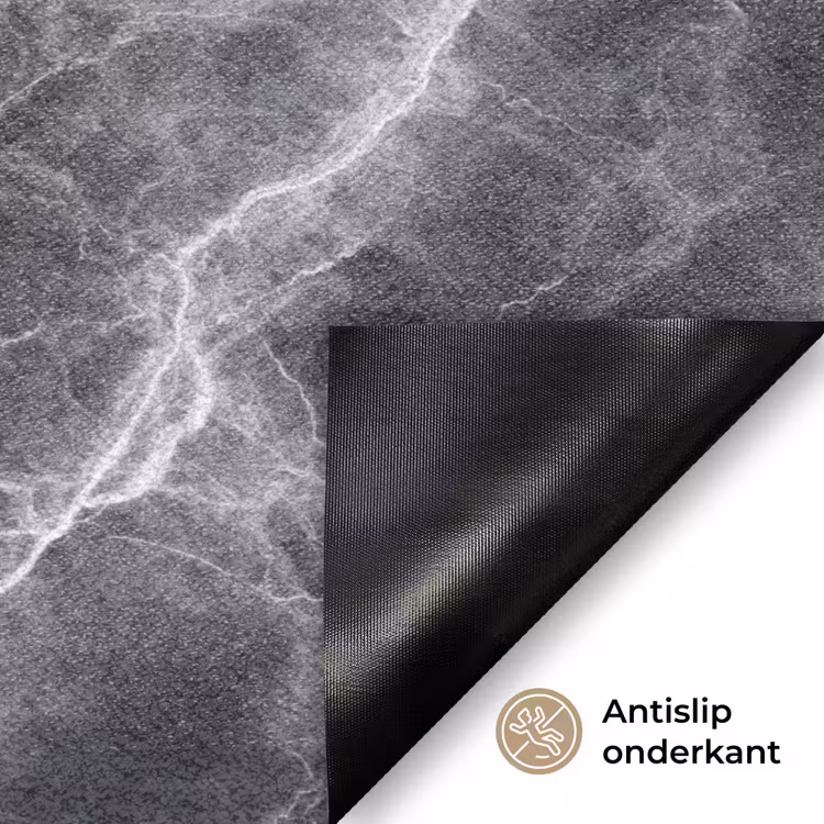 Donkergrijs - Bliksem - Marmer Deurmat klein 898 -antislip_NL