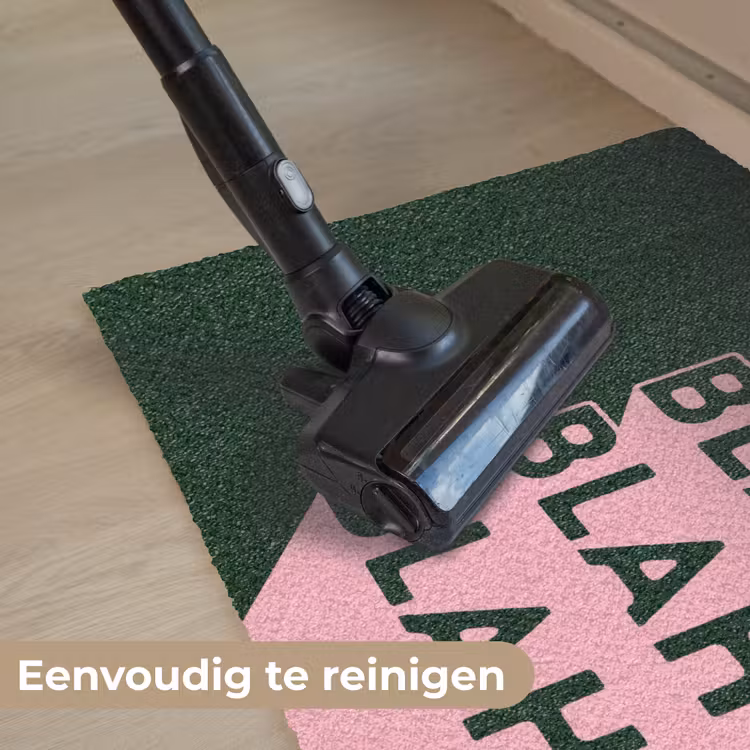 Donkergroen - Tekst - Schaduw - Grafisch Deurmat klein -reinigen_NL