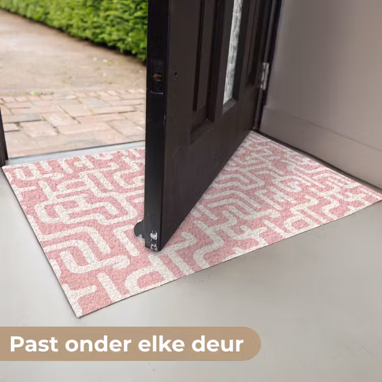 Doolhofpatroon - Roze - Wit - Abstract Deurmat klein 898 -USP_NL