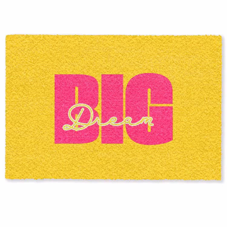 Dream big - Geel - Roze Deurmat klein -zkaufland3d