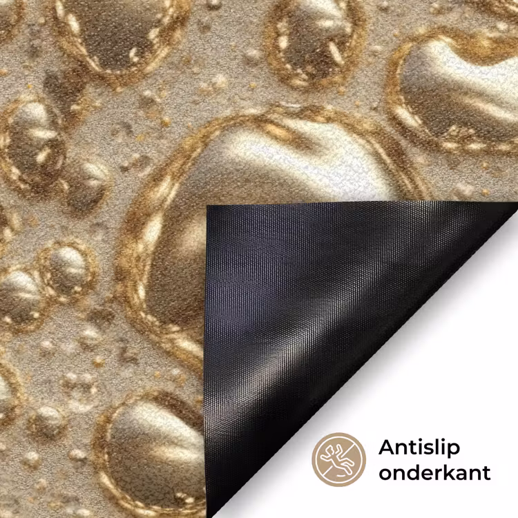 Druppels - Organisch - Goud Deurmat klein 898 -antislip_NL