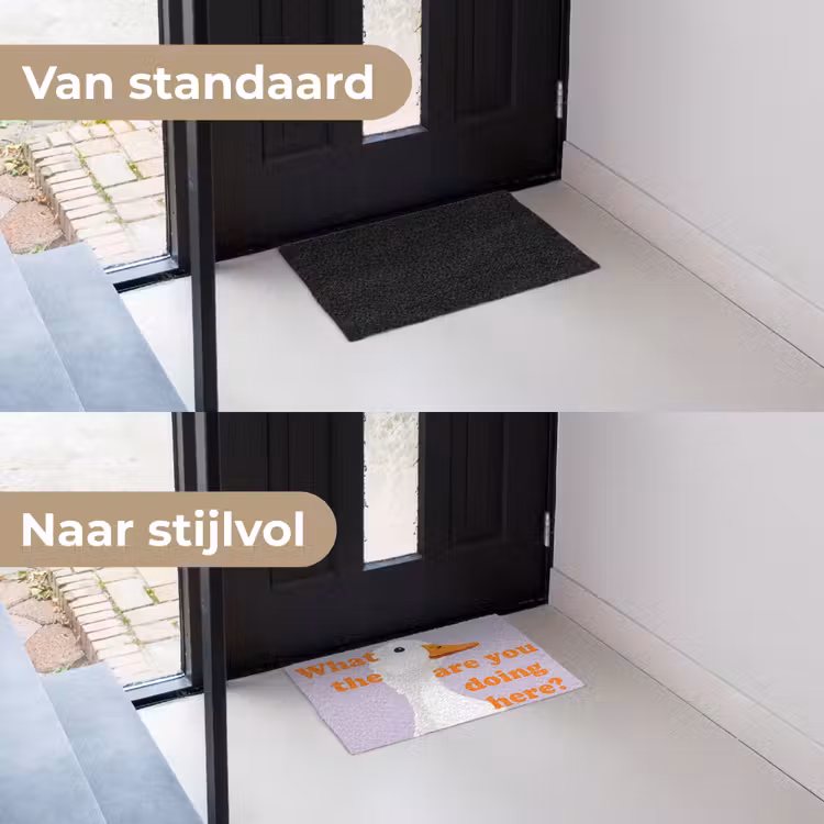 Duck - Animal - Quote Deurmat klein -voor-na_NL