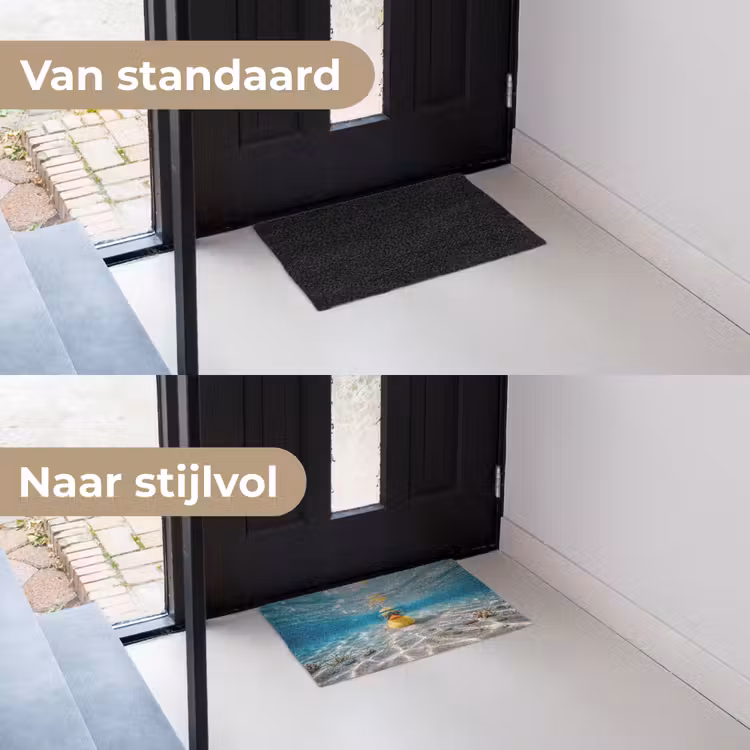 Duikbril - Eend - Water Deurmat klein -voor-na_NL