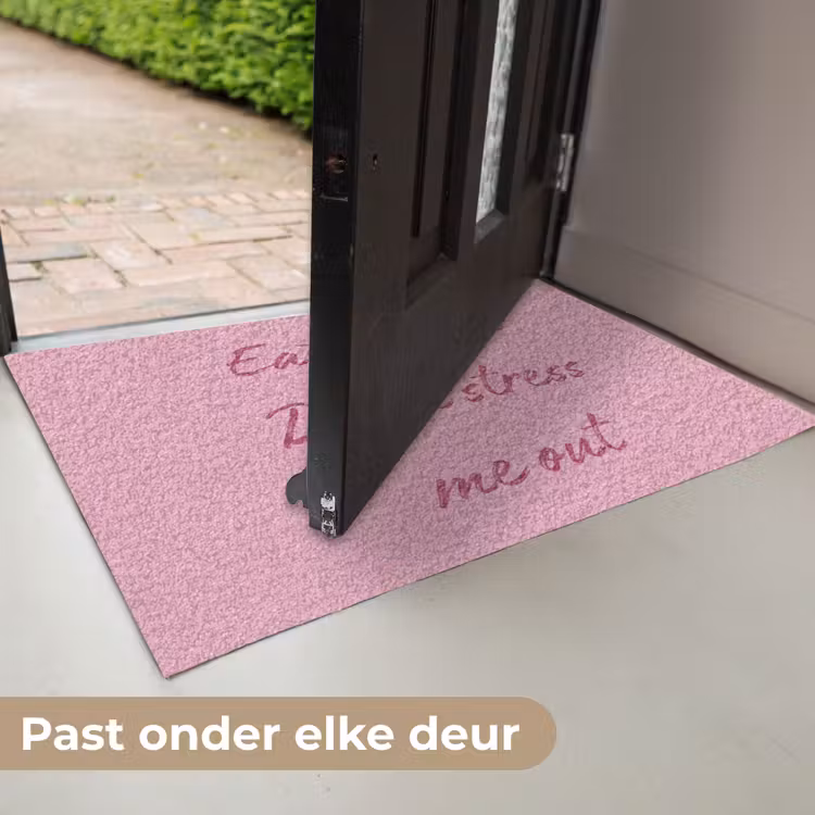 Eat me out don't stress me out - Roze - Handgeschreven Deurmat klein -USP_NL