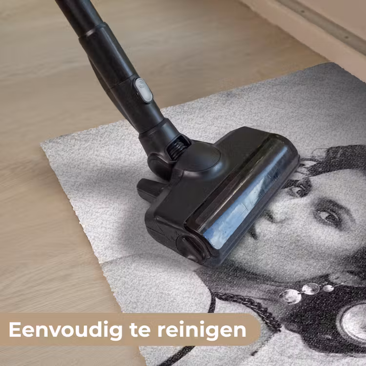 Edgy - Vrouw - Zwart - Wit Deurmat klein -reinigen_NL