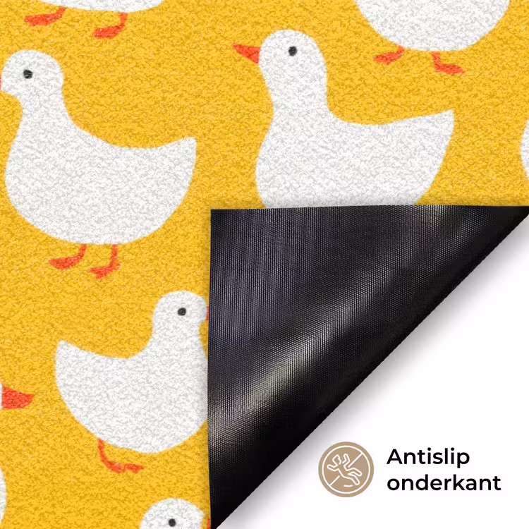 Eendjes - Patroon - Geel Deurmat klein 898 -antislip_NL