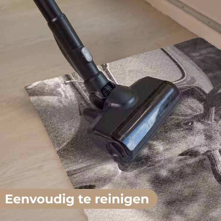 Eland - Auto - Gewei - Zwart - Wit Deurmat klein -reinigen_NL