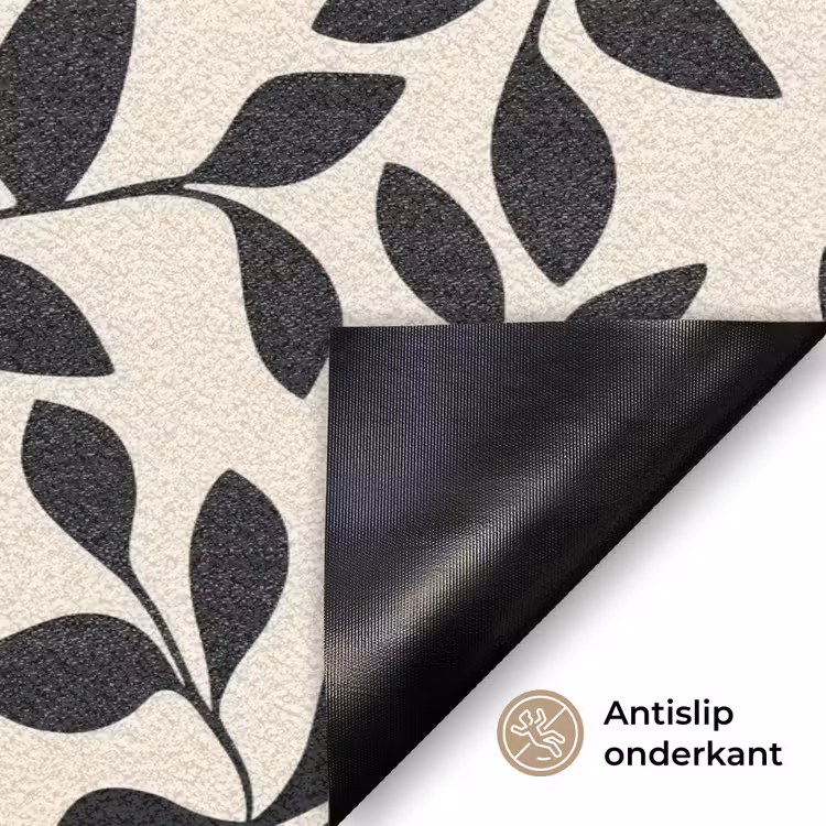 Elegant - Patroon - Zwart - Beige Deurmat klein 898 -antislip_NL