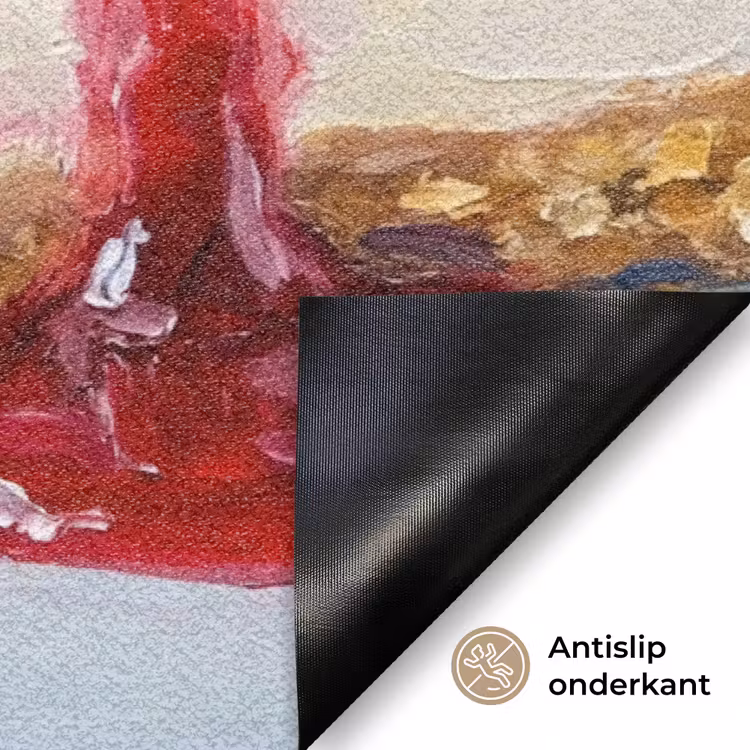 Eten - Cheesecake - Bessen - Abstract - Roze Deurmat klein -antislip_NL