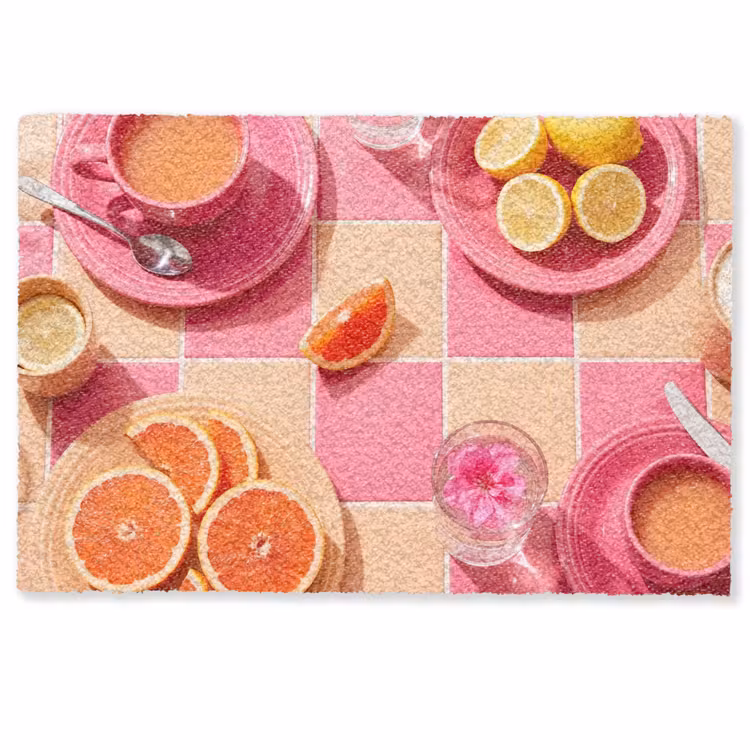 Eten - Citrusvruchten - Stillevens - Roze - Oranje Deurmat klein -zkaufland3d