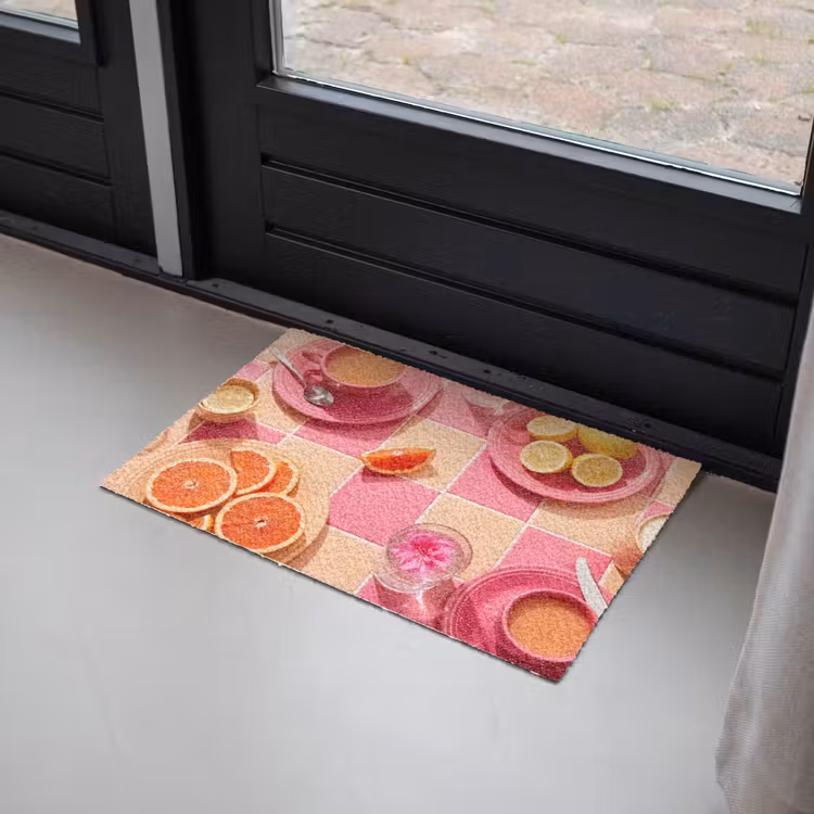 Eten - Citrusvruchten - Stillevens - Roze - Oranje Deurmat klein -sfeer2