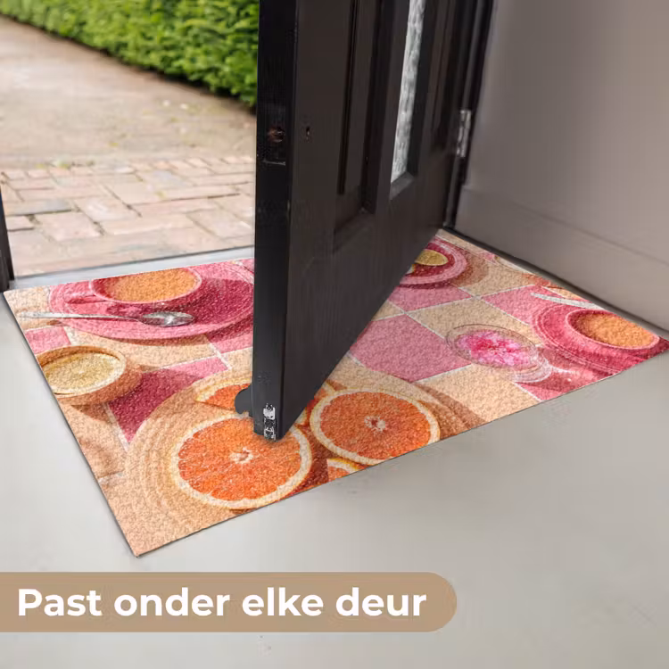 Eten - Citrusvruchten - Stillevens - Roze - Oranje Deurmat klein -USP_NL