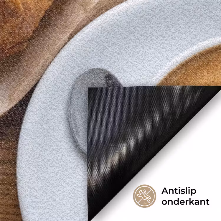 Eten - Croissant - Koffie - Ontbijt - Modern Deurmat klein -antislip_NL