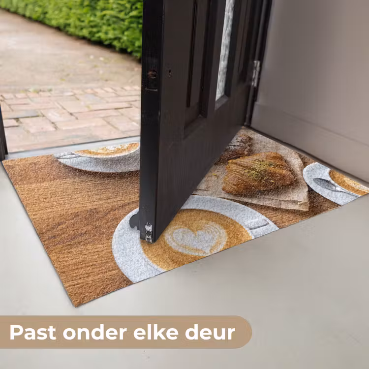 Eten - Croissant - Koffie - Ontbijt - Modern Deurmat klein -USP_NL