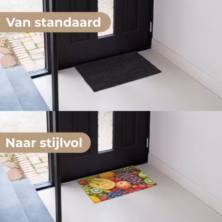 Eten - Fruit - Vers - Kleurrijk - Voeding Deurmat klein -voor-na_NL