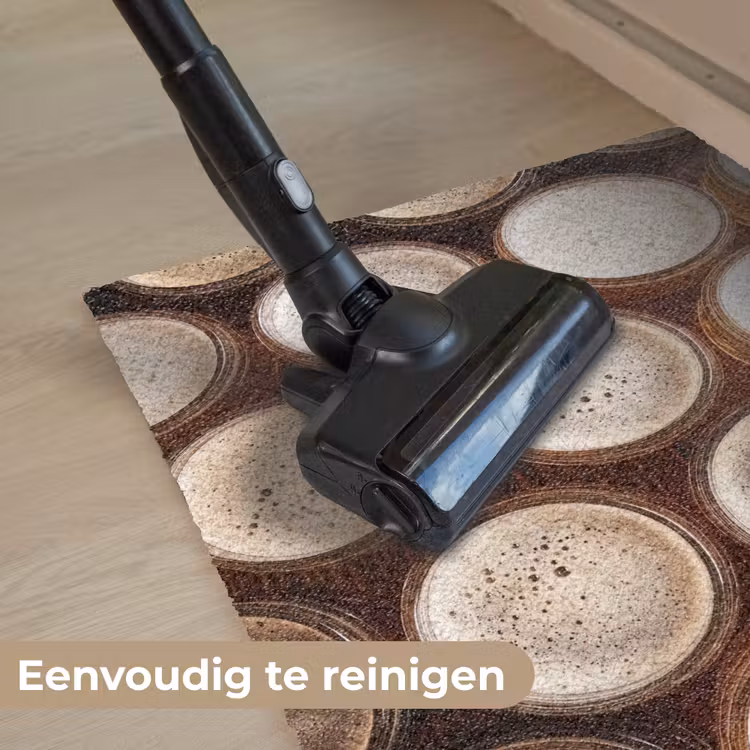 Eten - Glazen - Drank - Patroon - Bruin Deurmat klein -reinigen_NL