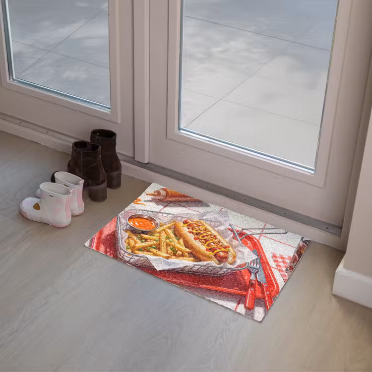 Eten - Hotdog - Fastfood - Modern - Rood Deurmat klein -sfeer3