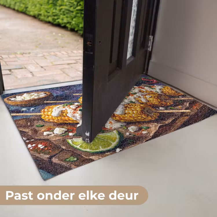 Eten - Maïs - Saus - Geschilderd - Geel Deurmat klein -USP_NL