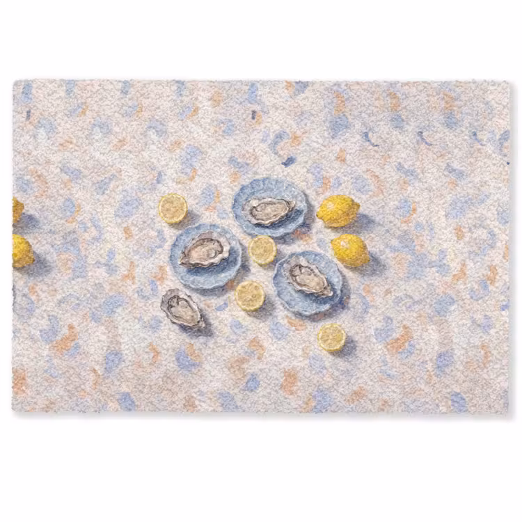 Eten - Oesters - Citroenen - Modern - Geel Deurmat klein -zkaufland3d