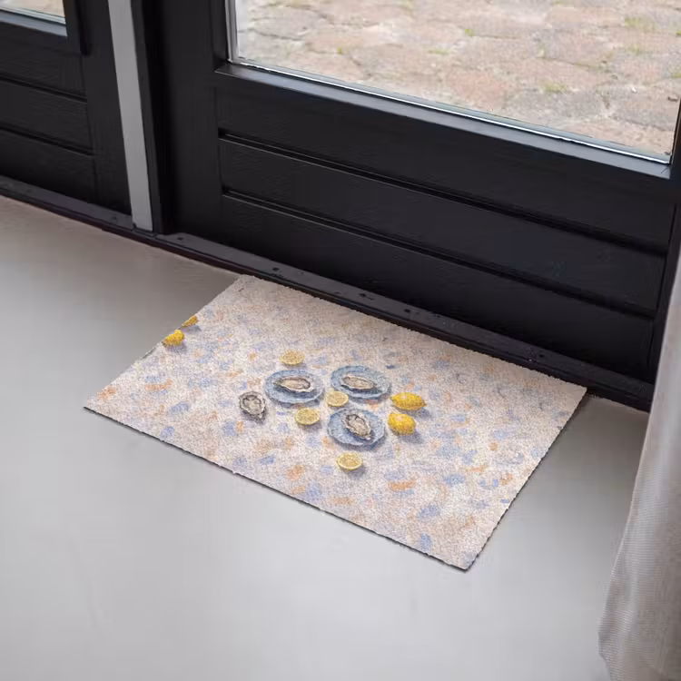Eten - Oesters - Citroenen - Modern - Geel Deurmat klein -sfeer2