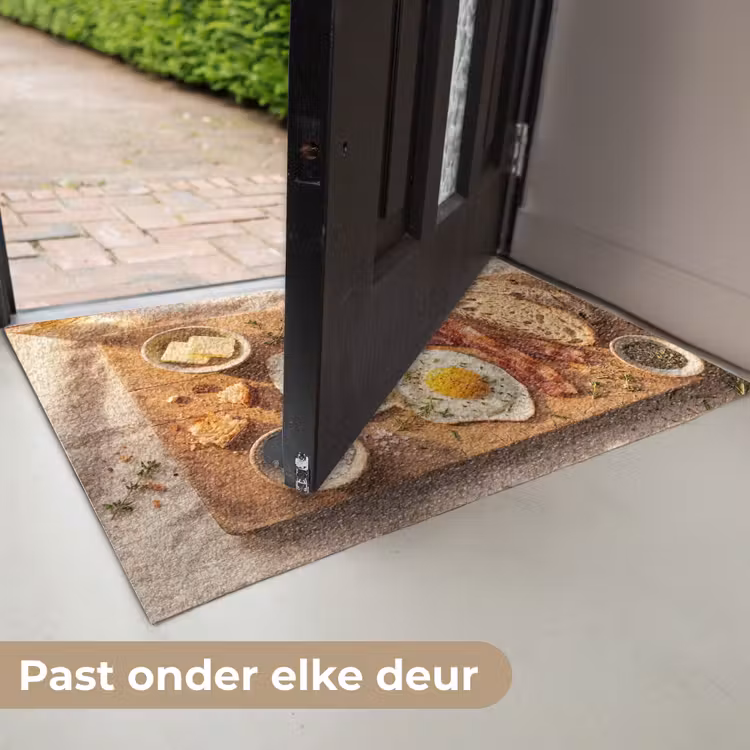 Eten - Ontbijt - Hout - Rustiek - Geel Deurmat klein -USP_NL