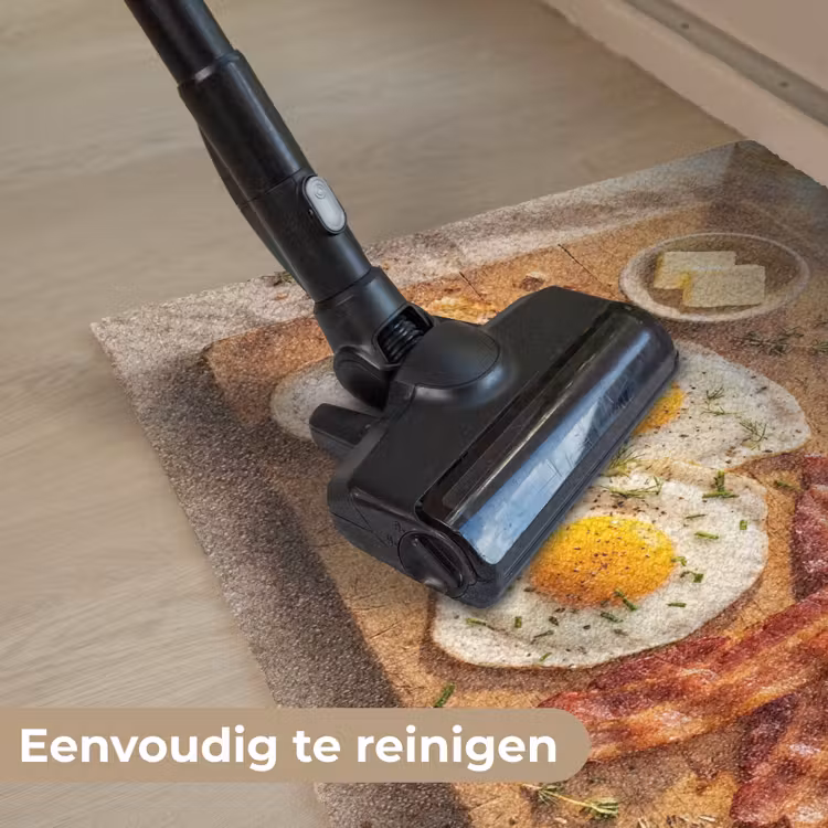 Eten - Ontbijt - Hout - Rustiek - Geel Deurmat klein -reinigen_NL