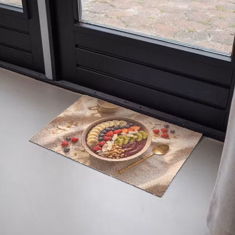 Eten - Ontbijtkom - Fruit - Gezond - Kleurrijk Deurmat klein -sfeer2