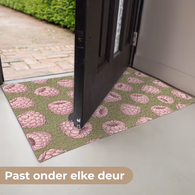 Eten - Patroon - Illustratie - Roze - Groen Deurmat klein -USP_NL