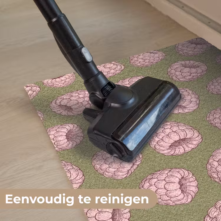 Eten - Patroon - Illustratie - Roze - Groen Deurmat klein -reinigen_NL