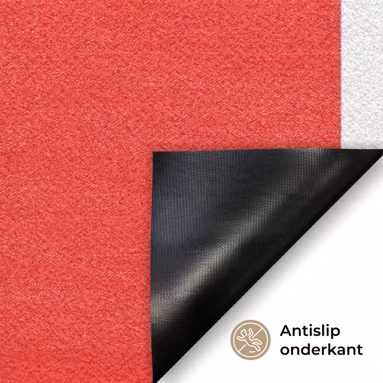 Eten - Spreuk - Keuken - Grafisch - Rood-Wit Deurmat klein -antislip_NL