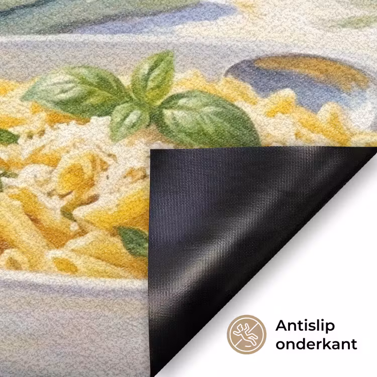 Eten - Terras - Zomer - Geschilderd - Geel Deurmat klein -antislip_NL