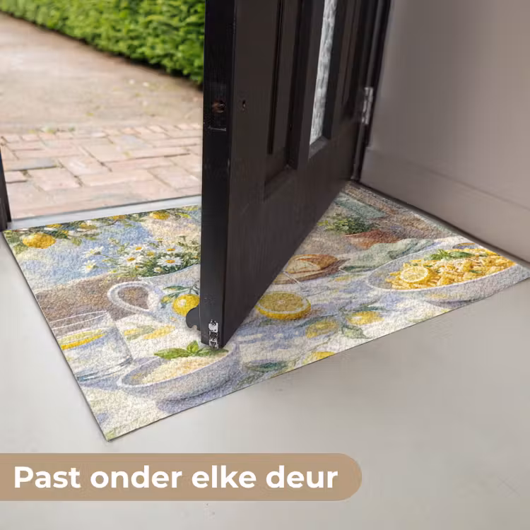 Eten - Terras - Zomer - Geschilderd - Geel Deurmat klein -USP_NL