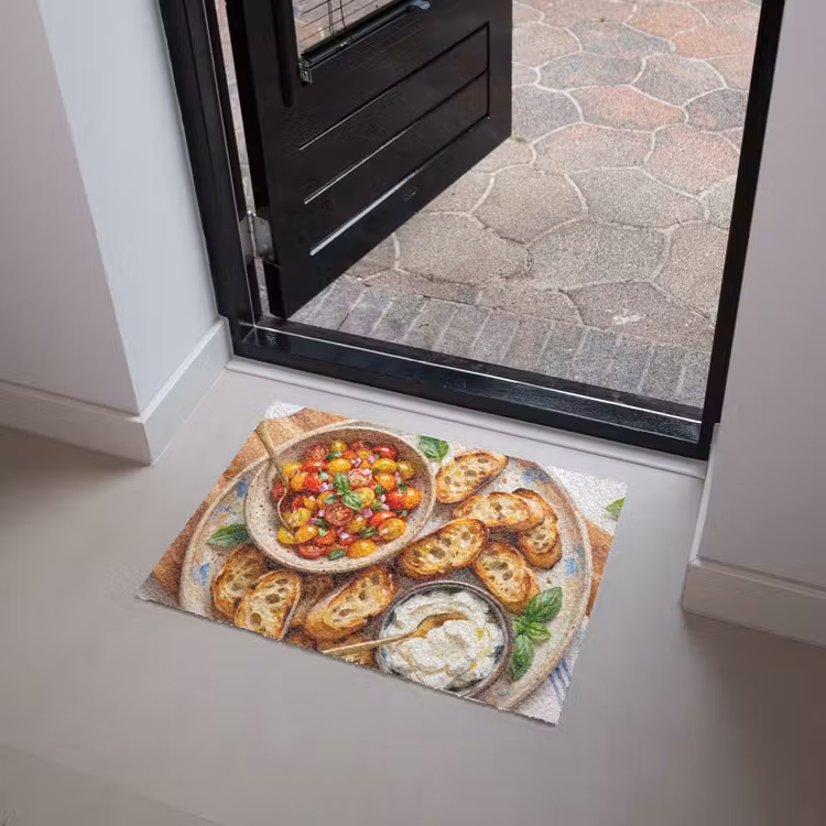 Eten - Tomaat - Brood - Kleurrijk - Keuken Deurmat klein -sfeer5