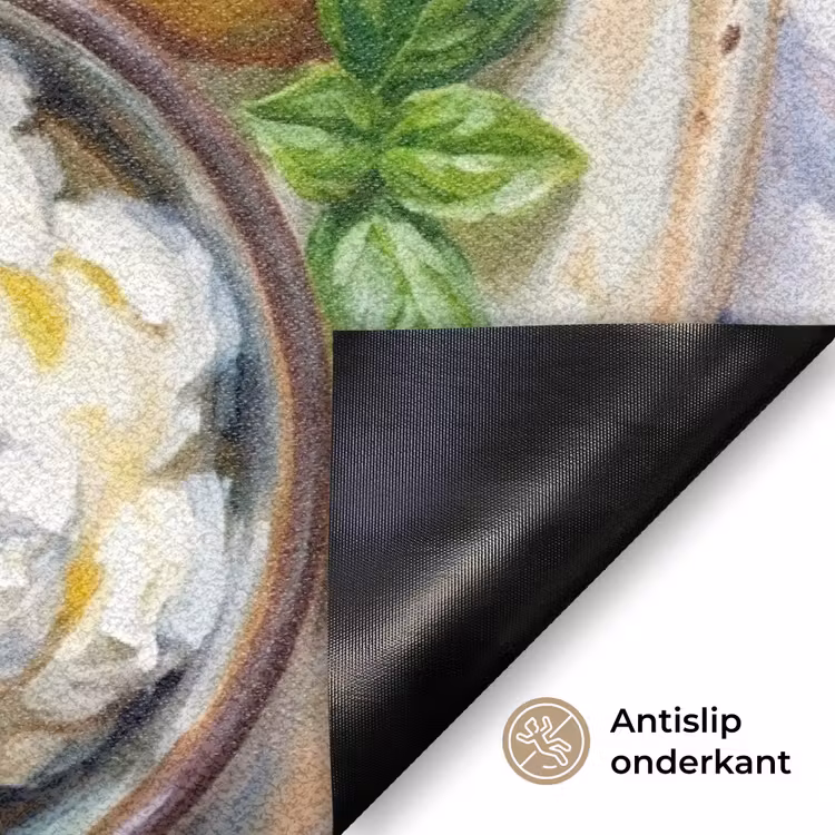 Eten - Tomaat - Brood - Kleurrijk - Keuken Deurmat klein -antislip_NL