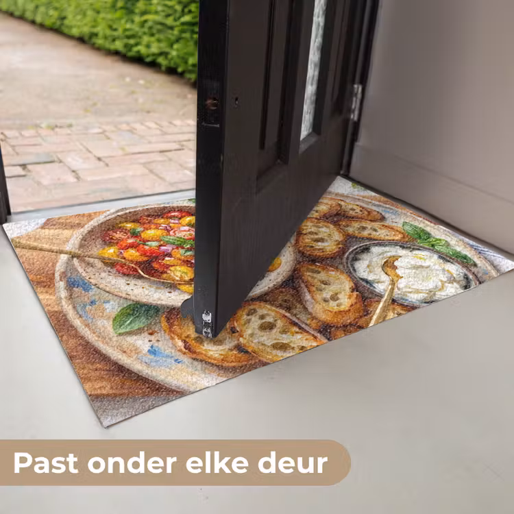 Eten - Tomaat - Brood - Kleurrijk - Keuken Deurmat klein -USP_NL