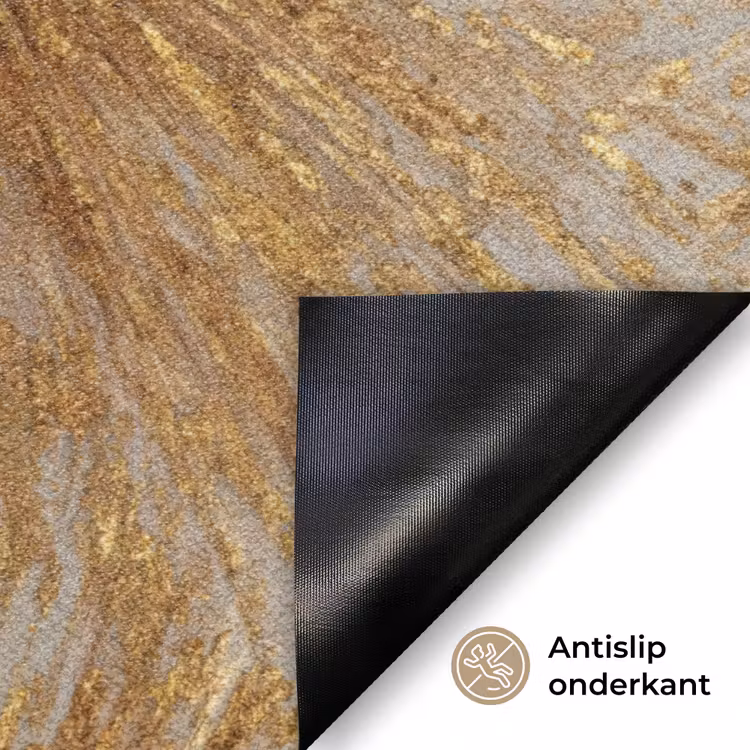 Explosie - Abstract - Goud - Wit Deurmat klein 898 -antislip_NL
