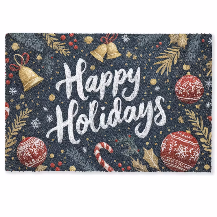 Feestelijk - Kerstgroet - Kleurrijk Deurmat klein -zkaufland3d