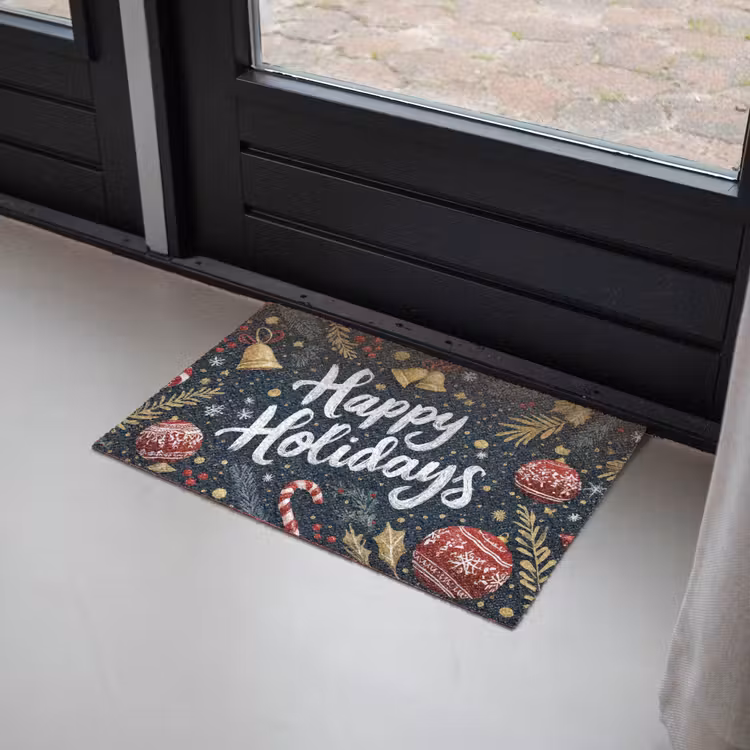 Feestelijk - Kerstgroet - Kleurrijk Deurmat klein -sfeer2