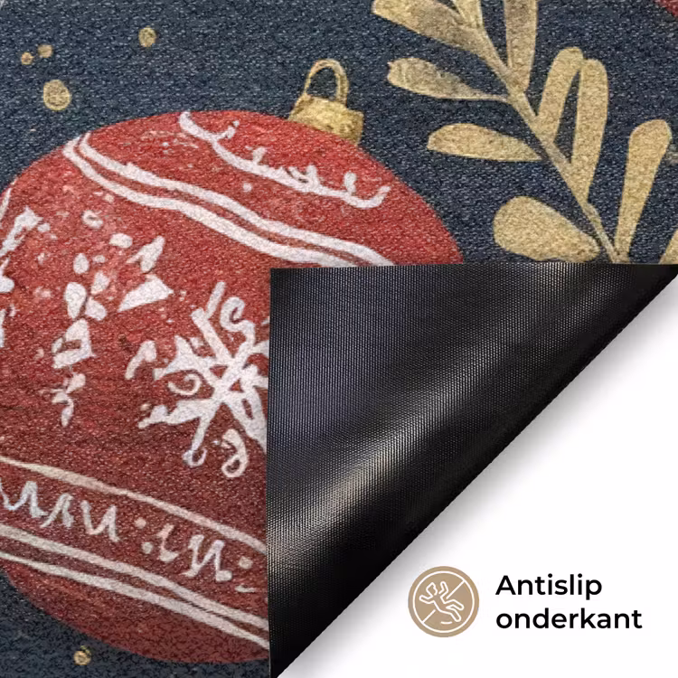 Feestelijk - Kerstgroet - Kleurrijk Deurmat klein -antislip_NL
