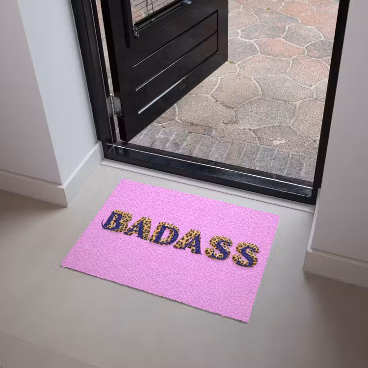 Felroze - Badass - Panterprint - Schaduw Deurmat klein -sfeer5