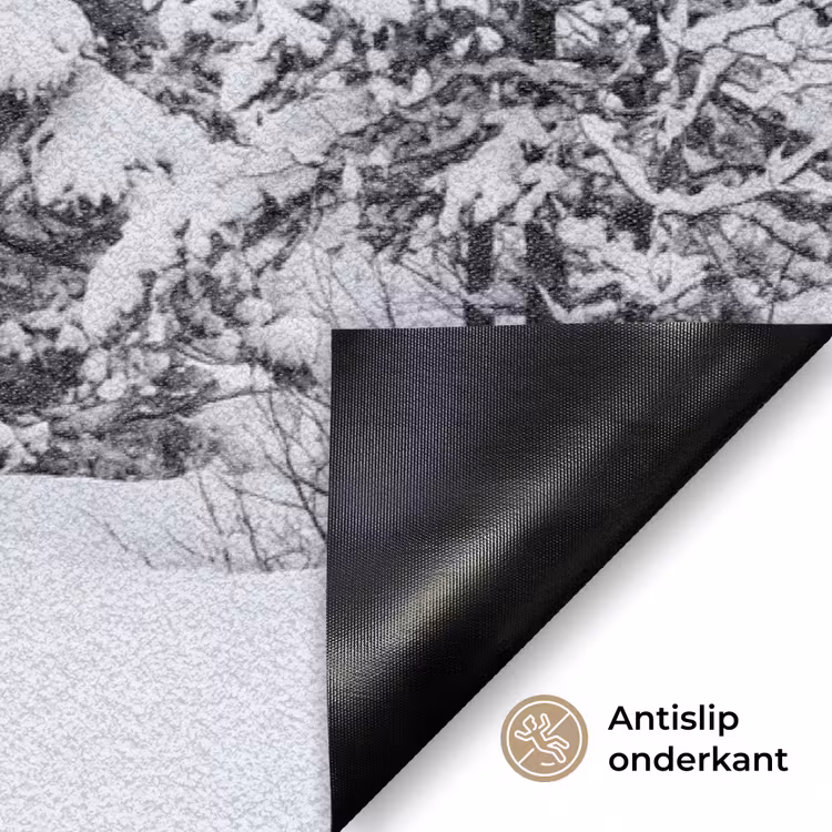 Fijnsparren - Sneeuw - Winter - Landschap - Stilte Deurmat klein -antislip_NL