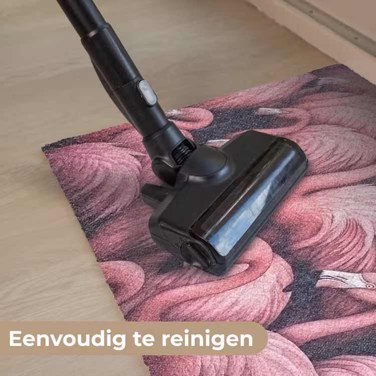 Flamingo - Roze - Dieren Deurmat klein -reinigen_NL