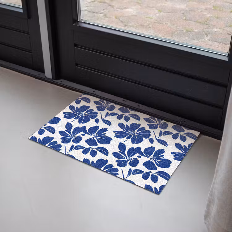 Floraal - Modern - Blauw Deurmat klein 898 -sfeer2