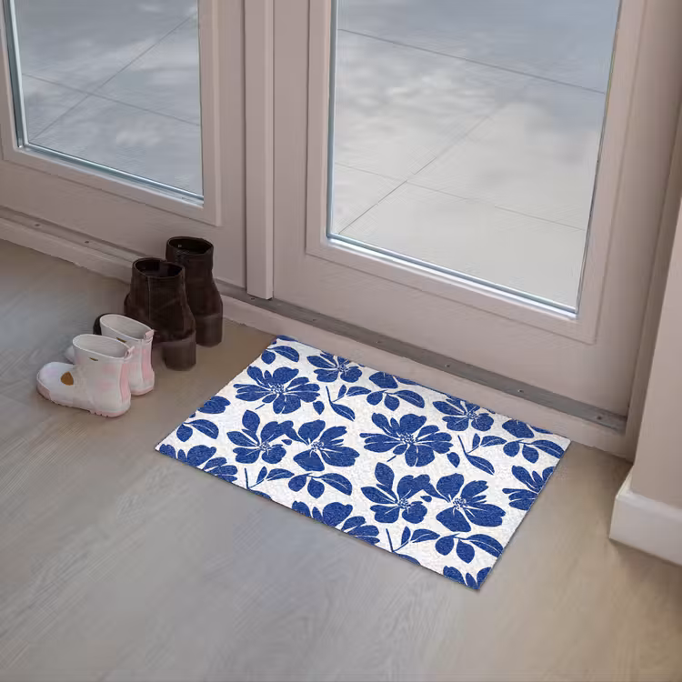 Floraal - Modern - Blauw Deurmat klein 898 -sfeer3